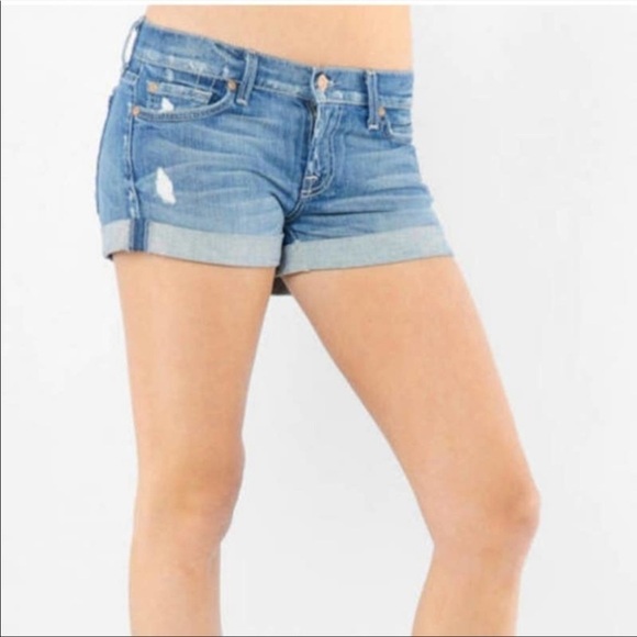 7 For All Mankind Denim Roll up Shorts - Picture 1 of 9